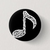 Music Note White Button (Voorkant)