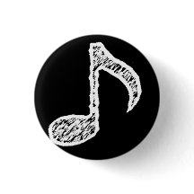 Music Note White Button
