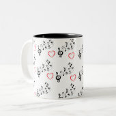Music Notes and Hearts Coffee Mug (Devant gauche)