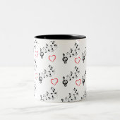 Music Notes and Hearts Coffee Mug (Centre)