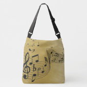 Music Notes Brushed Gold Crossbody Tas (Voorkant)