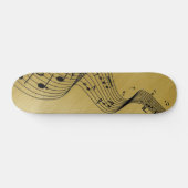 Music Notes Brushed Gold Skateboard (Horizontaal)
