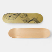 Music Notes Brushed Gold Skateboard (Horizontaal)