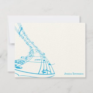 Music Notes Carte Flat Note (bleu)