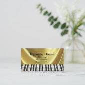 Music Notes Gold Piano Clavier Carte de visite (Debout devant)
