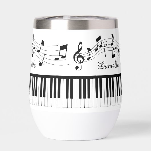 Music Notes Piano Personalized Custom Colors (Arrière)