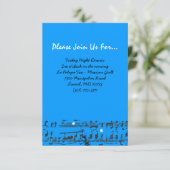 Music Notes Stars Carte de réception Bat mitzvah (Debout devant)