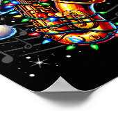 Music Notes Treble Clef Christmas Saxophone Jazz M Poster (Hoek)