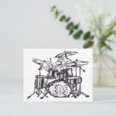 Music Octopus Coloring Bord Briefkaart (Staand voorkant)