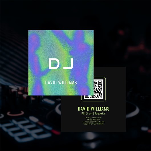 Music Party DJs Singer Songwriter QR Code Vierkante Visitekaartje