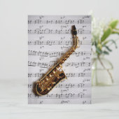 Music Party Saxophone Jazz  uitnodiging (Staand voorkant)