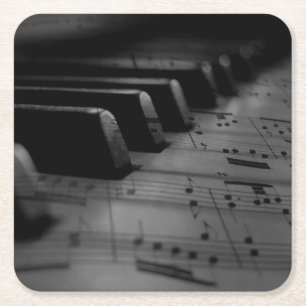 Music Piano Keys Vierkante Kartonnen Onderzetter