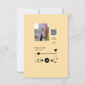 Music player personalized couple love q r code tex bedankkaart (Achterkant)