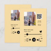 Music player personalized couple love q r code tex bedankkaart (Voorkant / Achterkant)
