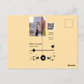 Music player personalized couple love q r code tex briefkaart (Achterkant)