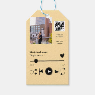 Music player personalized couple love q r code tex cadeaulabel