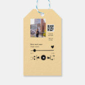 Music player personalized couple love q r code tex cadeaulabel (Achterkant)