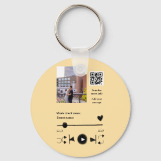 Music player personalized couple love q r code tex sleutelhanger