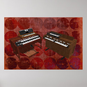 Music-Poster: toetsenbord: 3D-model: Poster