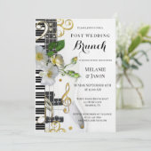 Music Rozen Post Wedding Brunch Uitnodiging (Staand voorkant)