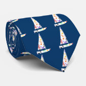 Music Sail Boat Stropdas - blauw (Opgerold)