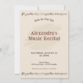 Music Sheet Recital Invitation (Devant)