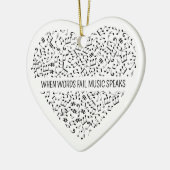 Music Speaks Heart Ceramic Ornament (Links)