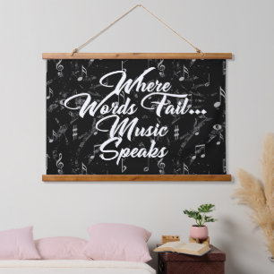 Music Speaks Quote Hangend Wandkleed