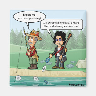 Music Streaming Funny Pun Refkoelkast Magnet Magneet