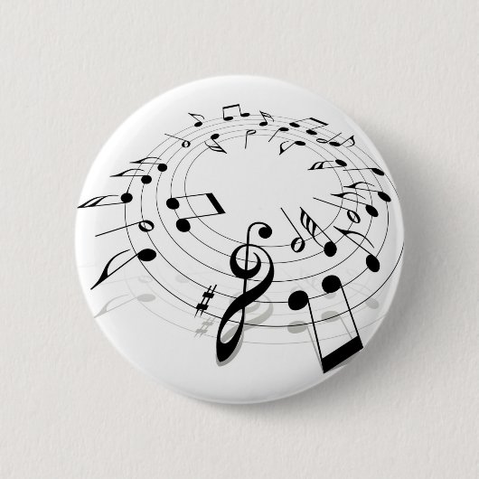 Music Swirl Ronde Button 5,7 Cm (Voorkant)