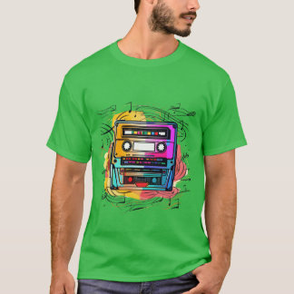 Music tape retro old school 90s gift boy t-shirt