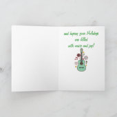 Music Teacher Carte de vacances Guitare et notes (Intérieur)