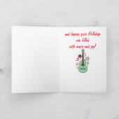 Music Teacher Carte de vacances Guitare et notes (Intérieur)