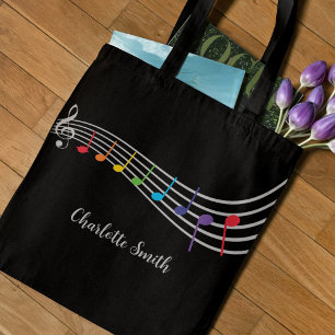 Music Teacher Custom Name Muzieknoten Draagtas