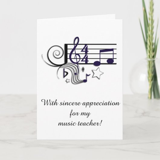 Music Teacher Dank u Bedankkaart (Voorkant)