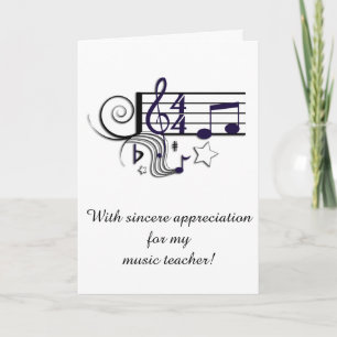 Music Teacher Dank u Bedankkaart