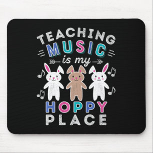 Music Teacher Gift Pasen Hoppy Konijntje Konijn Sc Muismat