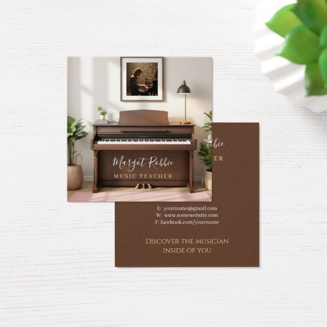 Music Teacher | Pianist Business Card (Bureau)