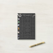 Music Tempo Chart post-it notes (Op bureau)