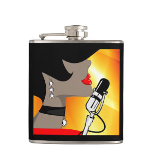 Music Theme Flask, African American Singer, Nighti Heupfles