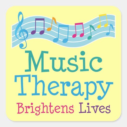 Music Therapy Brightens Vierkante Sticker (Voorkant)