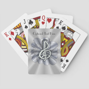 Music Treble Clef Silver Pokerkaarten