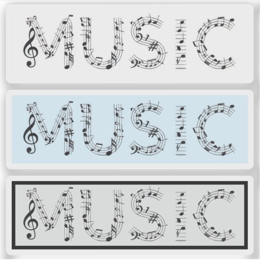 Music Typography Sticker Set (Devant)