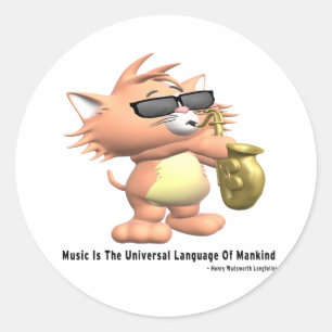 Music-Universal-taal Ronde Sticker