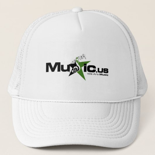 Music.us White pet - Black green Logo (Voorkant)