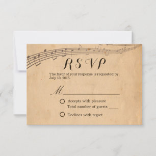 Music Wedding  Musical Response RSVP Kaartje