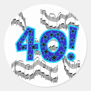 Musical 40th Birthday Ronde Sticker
