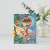 Musical angel playing guitar briefkaart (Staand voorkant)