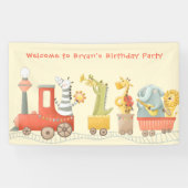 Musical Animal Train Birthday Spandoek (Horizontaal)