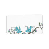 Musical  Aqua Birds Grey Branch Labels (Voorkant)